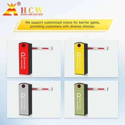 HCW Parking Barrier Gate with Adjustable Operation Speeds Cold-Rolled Steel Chassis and Aluminum/Foam Arms for Enhanced Security