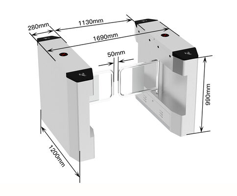 HCW CW426 Stainless Steel Swing Turnstile Gate with 600-1400mm Channel Width 1 Year Warranty and ISO 9001/CE Certification