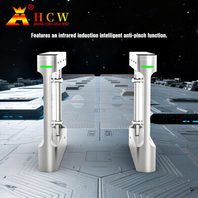 HCW IP42 Swing Barrier Turnstile,10mm Plexiglass Security Turnstile Gate and 30-40 People/Minute Throughput for Secure Access Control